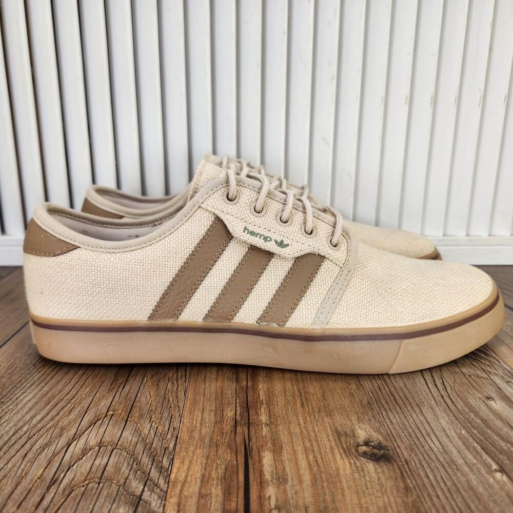 Adidas Seeley Hemp Sneakers Men's 9.5 Beige Brown Streetwear Skater Shoes G98087